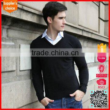 New fashion jumpers men's v neck 100% mongolia cashmere sweater