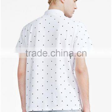 Newest Casual Style White Printed Polo Shirt Design photo-3