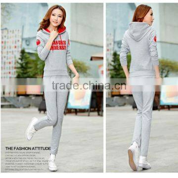 2017 Casual Fleece Slim fit women tracksuit wholesale cheap custom women tracksuit