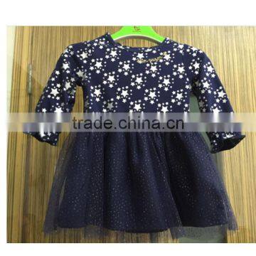 2017 new autumn design long sleeve blue lace bottom