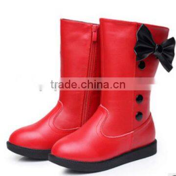 Cute Warm Leather Baby Boots Bow Style Child Boots Shoes Girls Kids Winter Boots photo-2