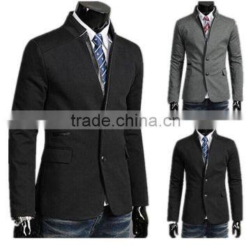 Mens Slim Fit Fashion Cotton Blazer Suit Jacket Black M to 2XL Plus Size Male Blazers Mens Coat photo-6