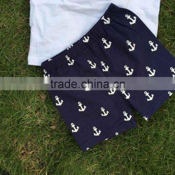 2015 New Arrival Anchor Print Shorts Boy Short Set Summer Short Outfit Sets photo-3