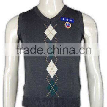 ISO9001/BSCI Manufature V-neck Custom School Argyle Cardigan Sweaters