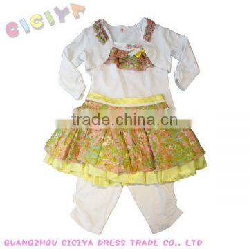 Wholesale latest spring and summer design lovely teen girl set 100%cotton fashion dress