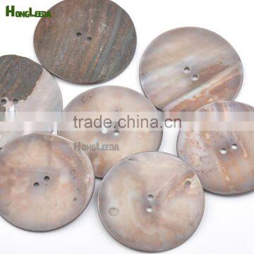 44mm 1.75inch Big Natural shell buttons 2-hole thin GREY mother of pearl buttons decoration SHELL-006