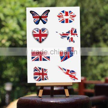 custom temporary country flag tattoo sticker for promotion fan cheering