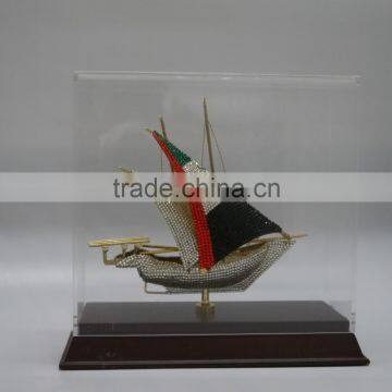 Noble Customized Made Metal Arab Flag Diamond Ship Model and Dhow For National Day Gift photo-5