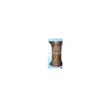 round marble pillar of brown