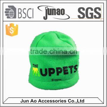 Custom Stripped Woven Label Polar Fleece Beanie Hat Wholesale