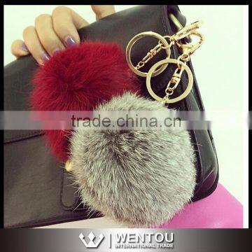 Fashion Design Factory Wholesale Fur Ball Keychain