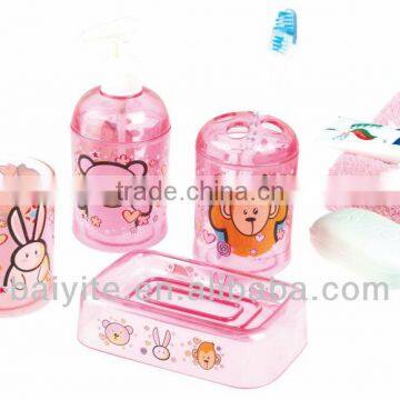 plastic bathroom set with 4pcs for home accessory