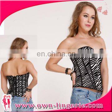 mature woman Steel Boned black Underbust Back lacing Waist slimming Corse