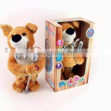 Funny design plush battery operated dog toy for kids