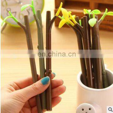 0.38mm Tree branches of the dustproof plug neutral pen Creative lovely plants pen Kawaii Canetas Material Escolar