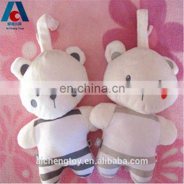 couple small teddy bear toy plush keychain with blusher