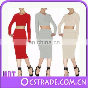 2015 hotsell quality wholesale crop top and skirt set summer