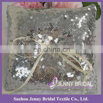 RP02 Cheap Silver Sequin Deorative Wedding Ring Bearer Pillow photo-1
