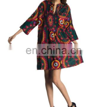 2017 new short cheap blouse printed cocktail party tunic dresses China collection available in Canada