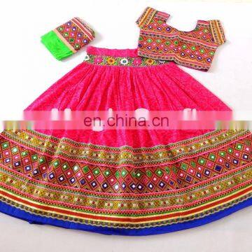 Indian Bandhej Lehenga Choli -Kutchi Navratri Chaniya Choli- Gypsy kutchi embroidery Lehenga- Fushion Wear Chaniya Choli