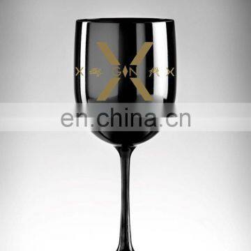 Black colored Acrylic Champagne Glass with logo printed