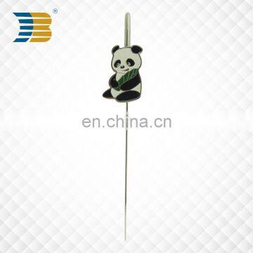 3D silver panda metal custom bookmark