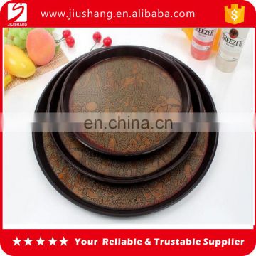 Custom different sizes of round plastic skid resisting salver for food