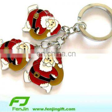 Santa Claus metal christmas keychain