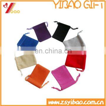 2016 Wholesale custom cheapest beautiful colorful velvet fabric drawstring gift bags