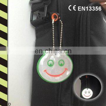 Hot Selling Soft Plastic Reflective Keychain Safety Hanger EN13356