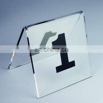 custom number or letter acrylic table sign holder for Restaurant / Hotel / Bar