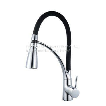 Kitchen Sink Copper Faucet LED Draw-in Kitchen Dishes Cold and Hot Water Faucet