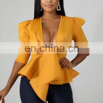 Drop Shipping Women Fashion Sexy Ruffled Hem Cardigan Lace-up Jacket photo-4