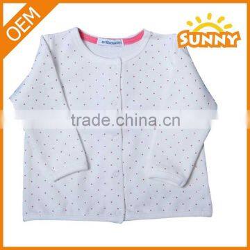 China Factory wholesale Spring Cotton Baby Girl T-Shirt with Button