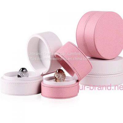 Custom Logo Round Cylinder Pink Jewelty Gift Box For Jewellery Box Packaging