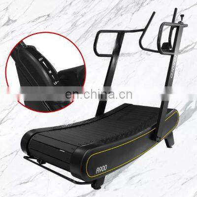 Air runner exercise equipment Curved treadmill & air runner gym machine perfect for gym Low Noise  with resistance bar