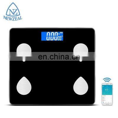 New Design 180Kg 396Lb Connectivity Body Fat Blue Tooth Digital Bathroom Weighing Scale