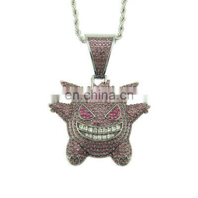 Weird Personality Elf Pendant Cubic Zircon Copper Necklace