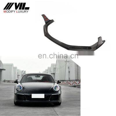 Modify Luxury 911 Carbon Fiber Car Front Spoiler Lip for Porsche 911 Carrera GTS 3.0T 2017