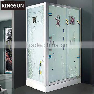 New Design Vintage Style Blue and White Porcelain Freestanding Corner Bath Shower Enclosure K-7812