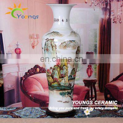 H1 to 1.6meter Tall Jingdezhen Factory Direct Handpainted Ceramic Big Vases Floor