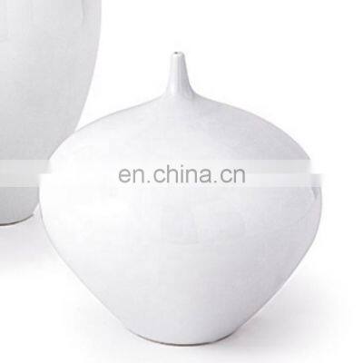 Nordic Simple Minimalism Potbelly On Glazed Milky White Home Ceramic Vase Porcelain For Table Decoration photo-5