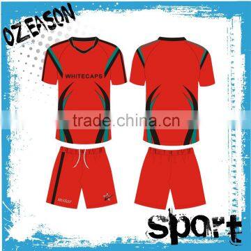 Custom made red soccer jersey latest design