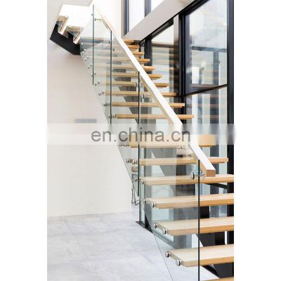 Steel Staircase customized Modern Interior Stairs with balustrades & handrails