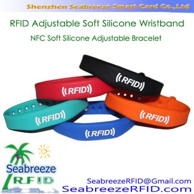 RFID Adjustable Soft Silicone Wristband, NFC Soft Silicone Adjustable Bracelet