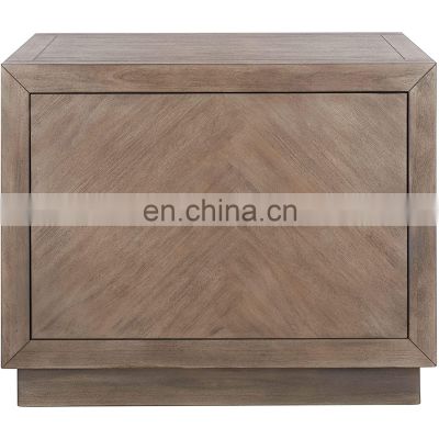 Custom high-class light brown table 2 drawer antique wood nightstand 30x20x24 inches