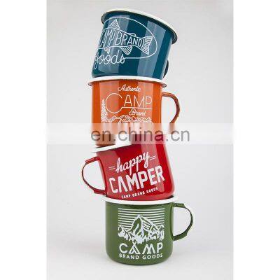 hot sale Guaranteed Quality vintage printing iron sublimation custom classic 4oz enamel mug with handle