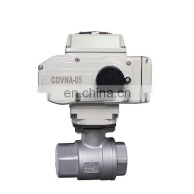 DN25 1inch Stainless steel SS304  AC220V  Female Thread Two pieces  electric ball valve