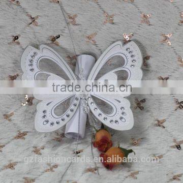 Innovative Small Butterfly Royal Scroll 3D Wedding Invitation                        
                                                Quality Choice