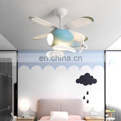 Metal And Acrylic Airplane Ceiling Light Remote Dimmable Aircraft Kids Boys Children's Pendant Lamp